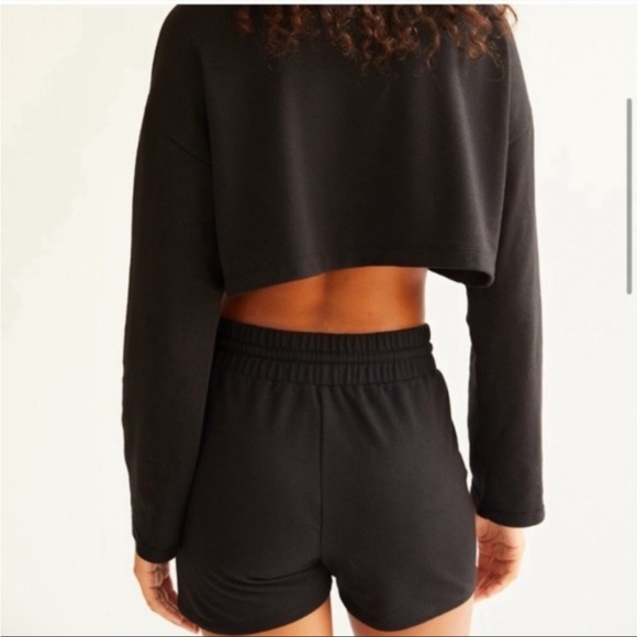 Free People black Sunny Set crop lounge set S New With Tags - Picture 3 of 11